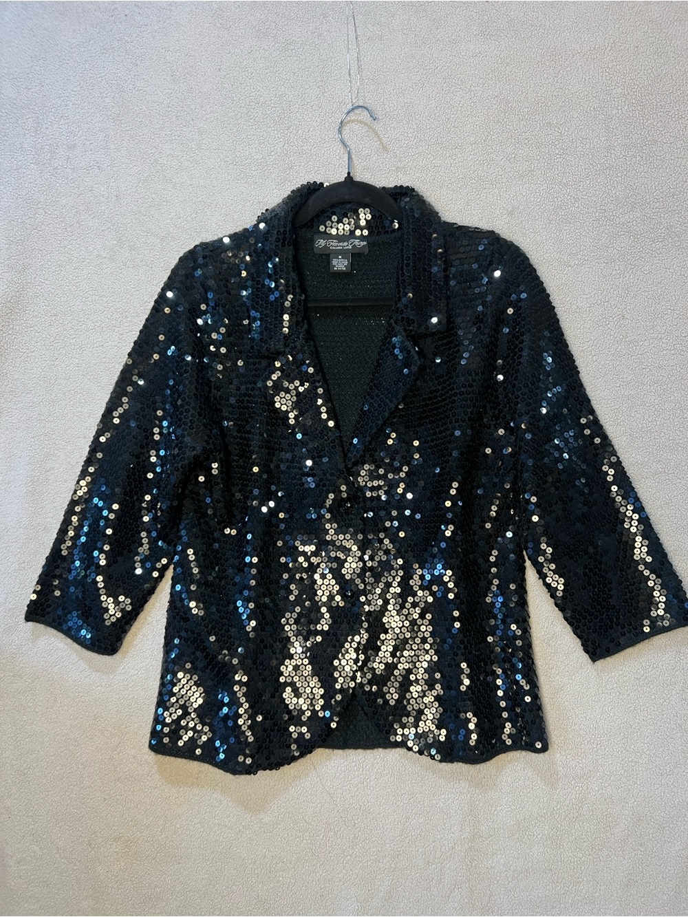 Colleen Lopez Black Sequin Blazer Jacket